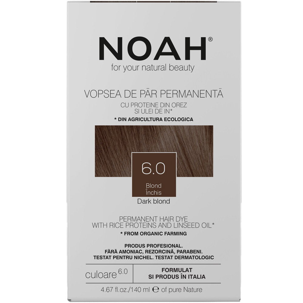 Noah, Permanent Hair Colour, Permanente Haarfarbe, 6.0 Dark Blonde, 140 ml