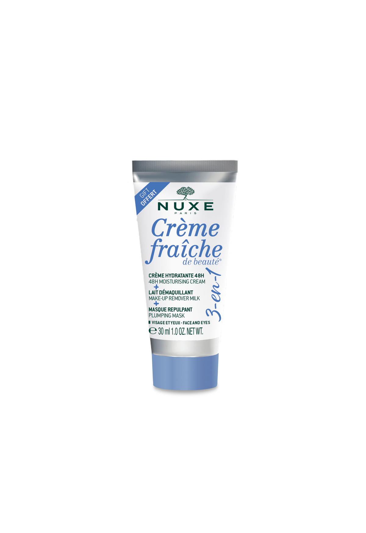 Nuxe Crème Fraîche de Beauté 3-in-1 hydratisierende Creme Make-up-Entferner-Milch und aufpolsternde Maske 30 ml