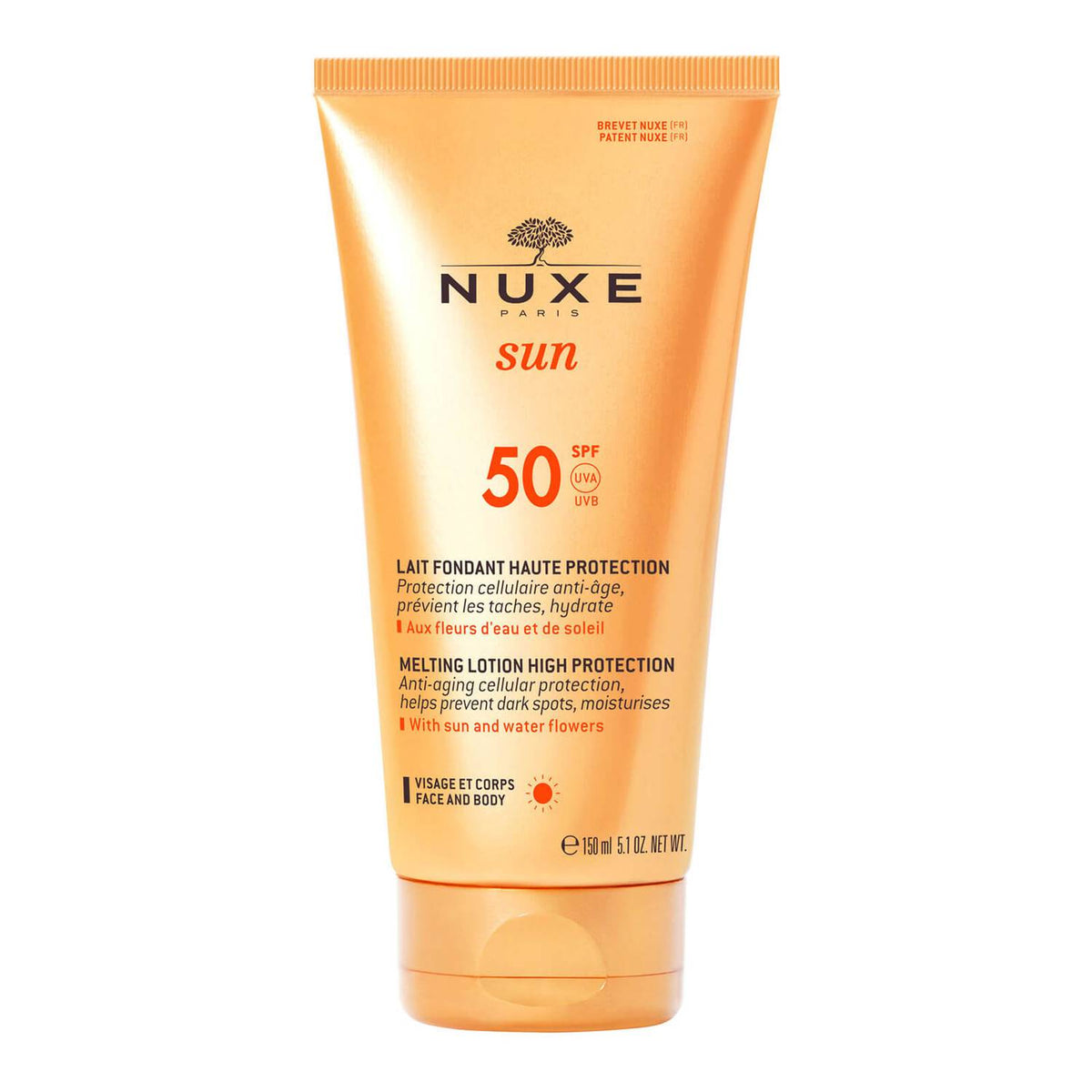 Nuxe, Sun Melting, Sonnencreme, SPF 50, 150 ml