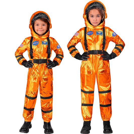Oranger Astronaut Commander Kostüm mit Helm für Kinder Widmann – Produktansicht