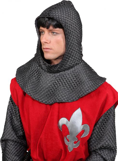 Orlob Deluxe Ritterhaube – Graue Polyester Kettenhemd Stil Kapuze