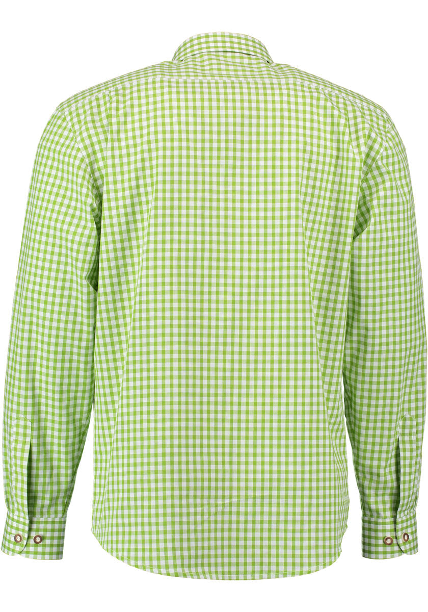 Plaid Hemd OS Trachten – Regular Fit, Langarm, Grün Weiß - Fasnacht24.ch