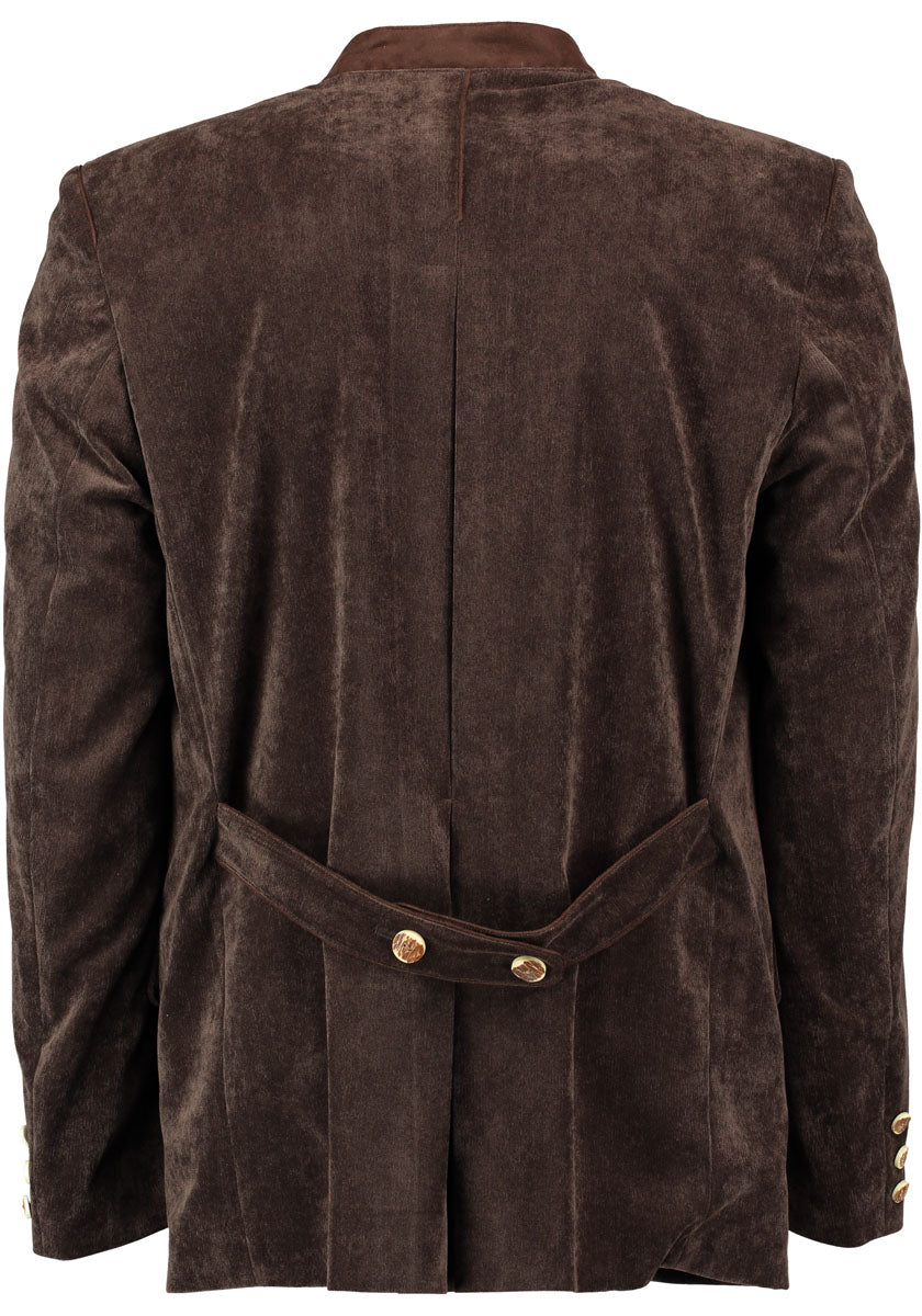Trachtenjanker Herren – OS Trachten Dunkelbraun Feincord Jacke - Fasnacht24.ch