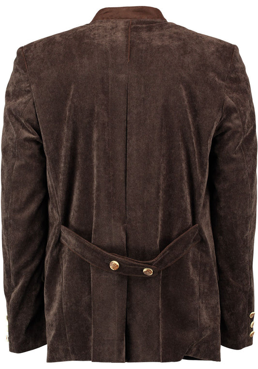 Trachtenjanker Herren – OS Trachten Dunkelbraun Feincord Jacke - Fasnacht24.ch