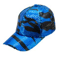 "PAILLETTEN BASECAP IN BLUE WAVES MUSTER" – Vorderansicht
