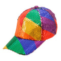 "PAILLETTEN BASECAP IN REGENBOGEN MUSTER" – Vorderansicht