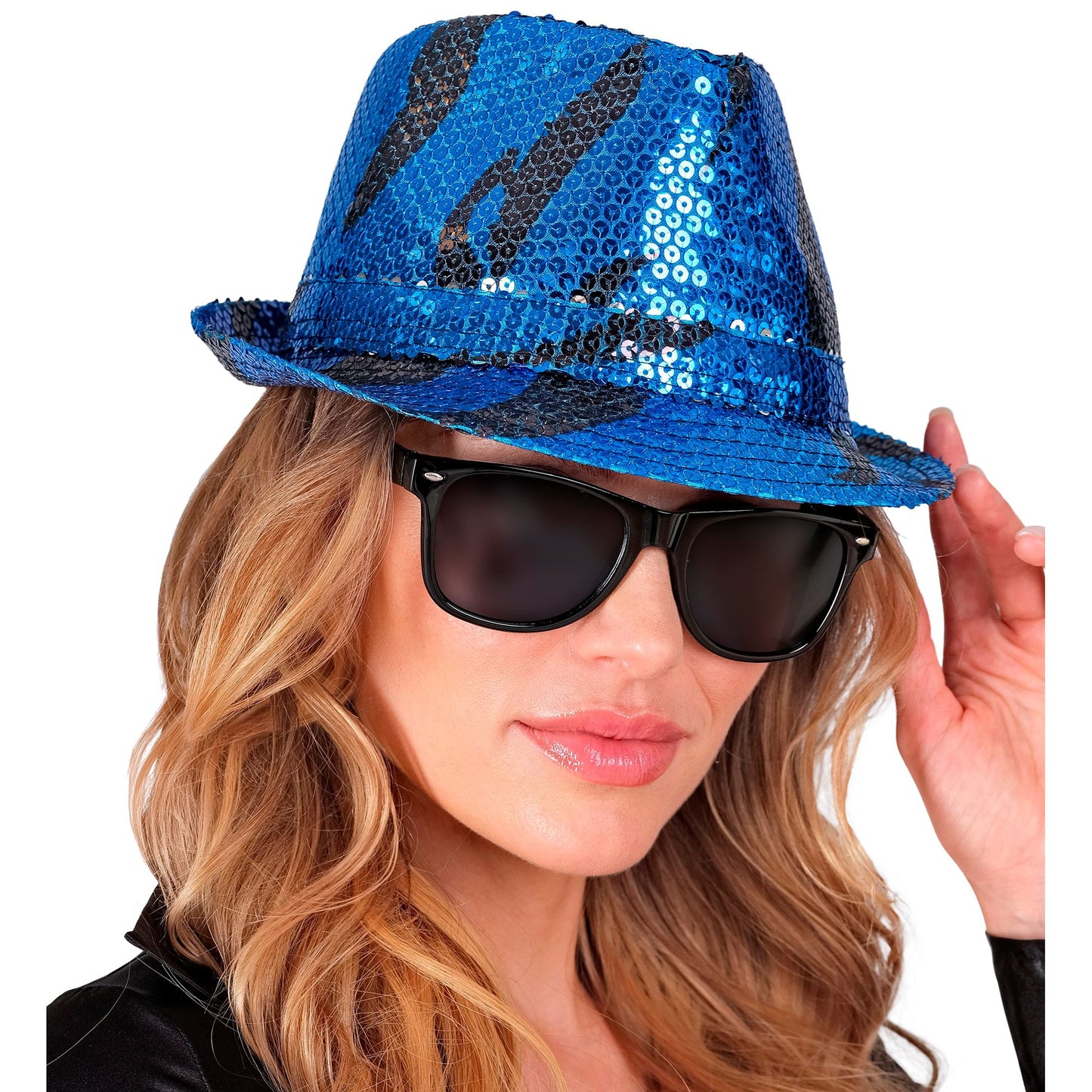 "PAILLETTEN FEDORA IN BLUE WAVES MUSTER" – Ansicht 5
