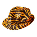 "PAILLETTEN FEDORA IN TIGERMUSTER" – Vorderansicht