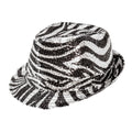 "PAILLETTEN FEDORA IN ZEBRAMUSTER" – Vorderansicht
