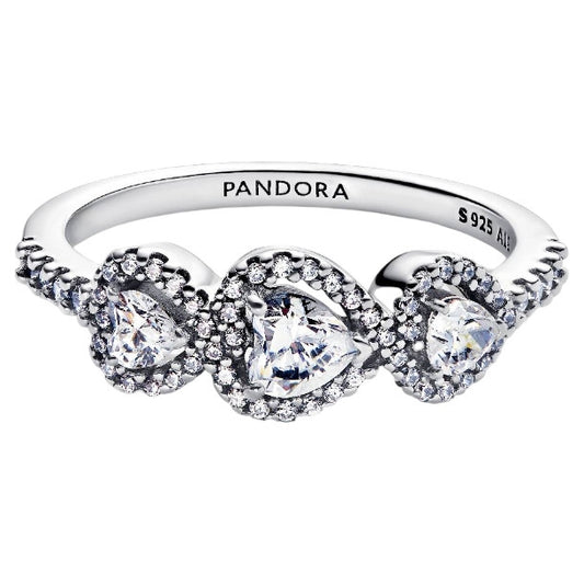 PANDORA HALO HEART TRILOGY RING 194413C01-54 Schmuck Silber Silver 925°