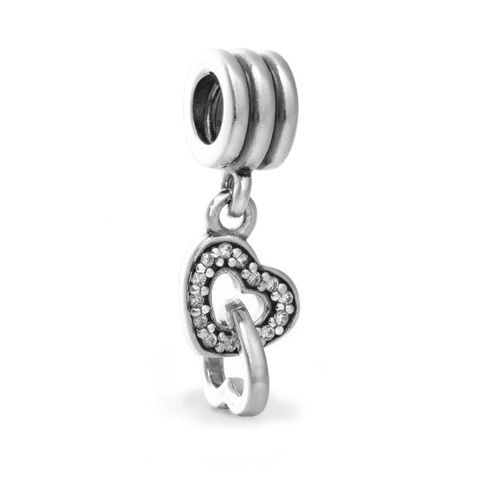 PANDORA INTERLOCKING HEARTS DANGLE CHARM 791242CZ Schmuck Silber Silver 925°