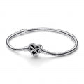 PANDORA SPARKLING INFINITY HEART CLASP SNAKE CHAIN BRACELET 592645C01-19 Schmuck Silber Silver 925° - ansicht-3