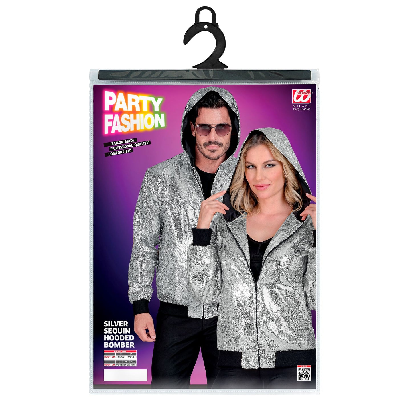 "PARTY FASHION BOMBERJACKE MIT KAPUZE" (Pailletten Bomberjacke mit Kapuze silber) – Ansicht 5
