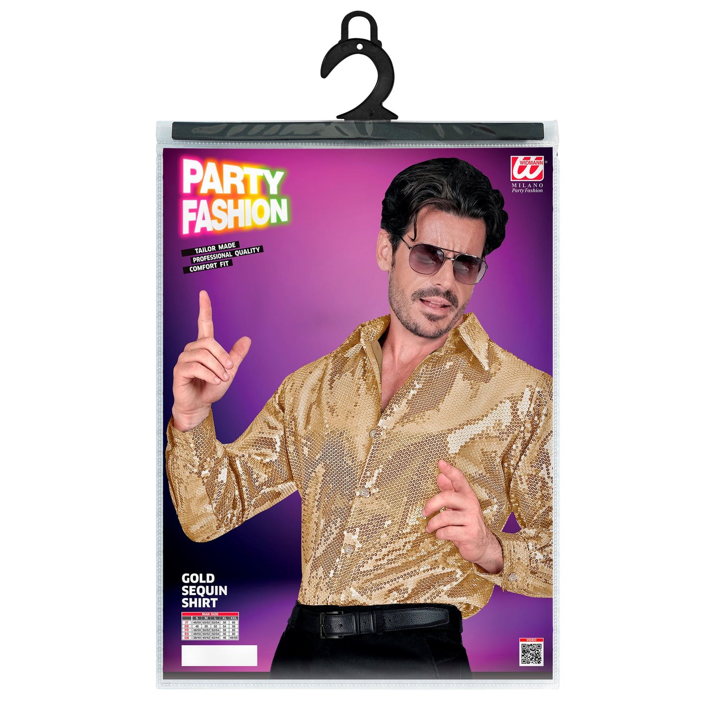 "PARTY FASHION HEMD" (Paillettenhemd gold) – Ansicht 4