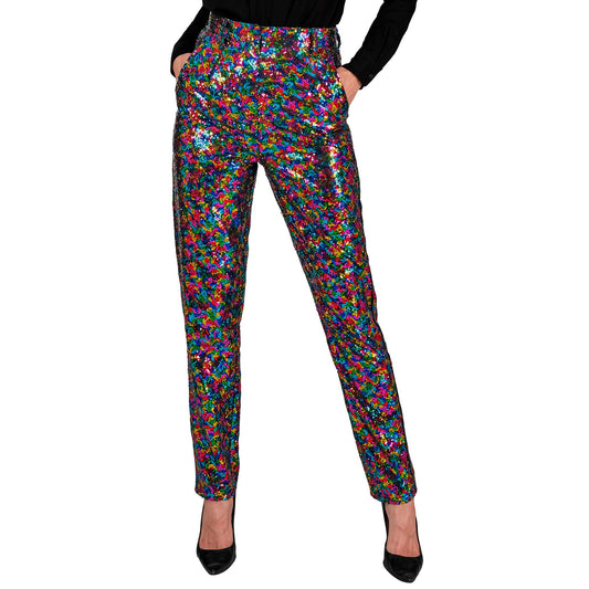 "PARTY FASHION HOSE" (Paillettenhose bunt) – Vorderansicht