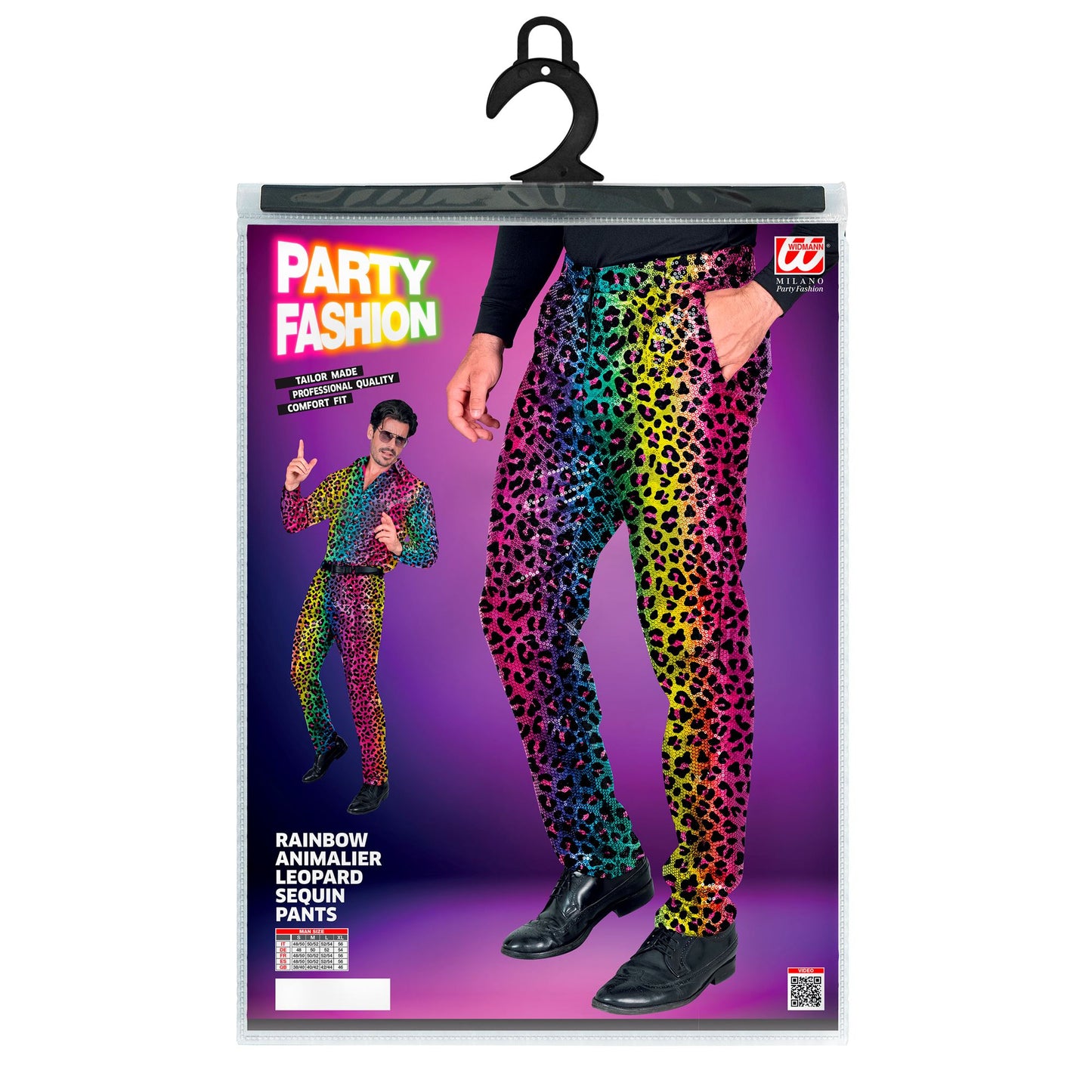 "PARTY FASHION HOSE" (Paillettenhose in Leopardenmuster Regenbogen) – Ansicht 5