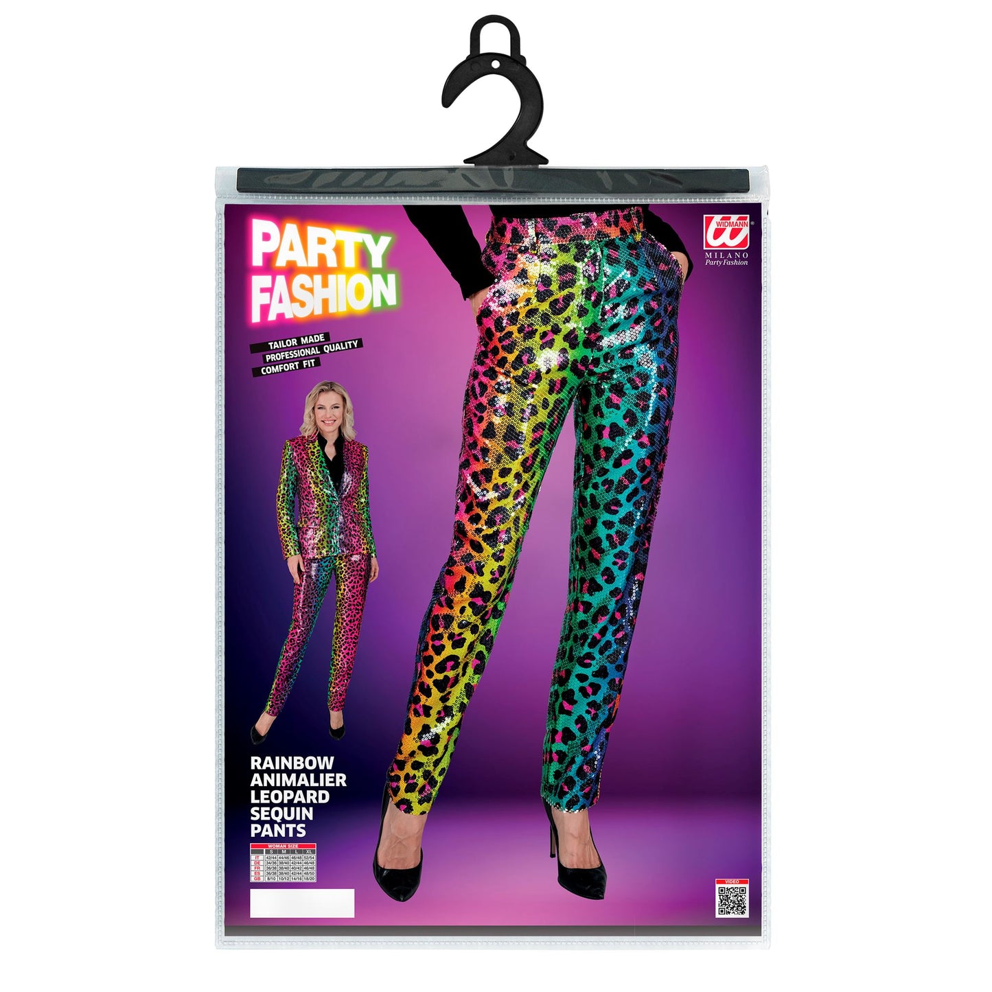 "PARTY FASHION HOSE" (Paillettenhose in Leopardenmuster Regenbogen) – Ansicht 5