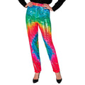 "PARTY FASHION HOSE" (Paillettenhose in Tie-Dye Muster) – Vorderansicht