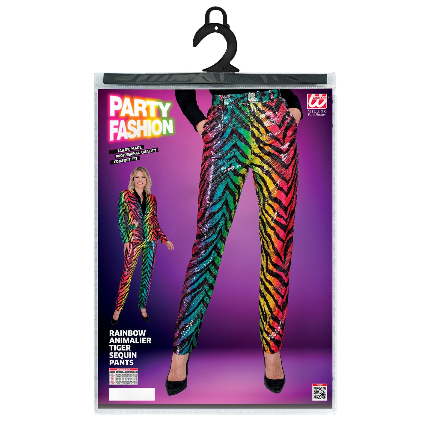 "PARTY FASHION HOSE" (Paillettenhose in Tigermuster Regenbogen) – Ansicht 5