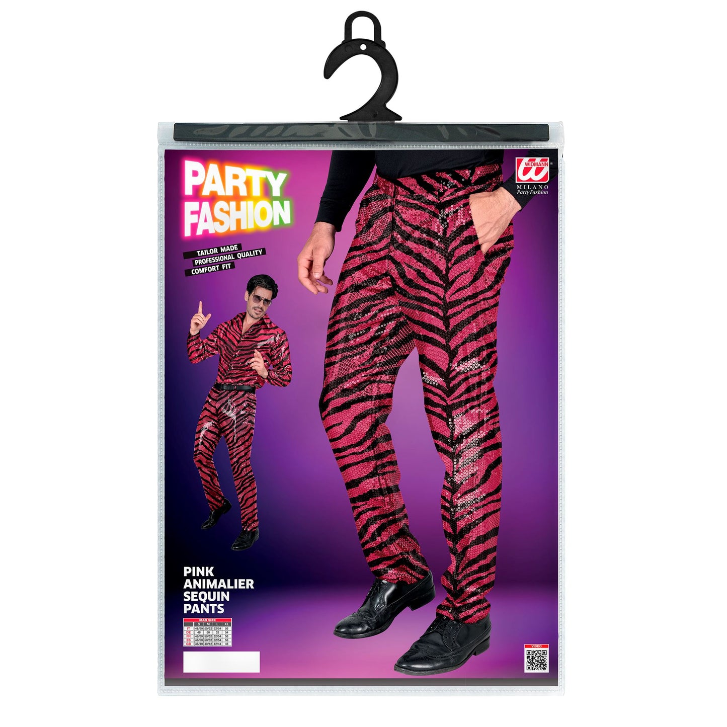 "PARTY FASHION HOSE" (Paillettenhose in Zebramuster pink) – Ansicht 4