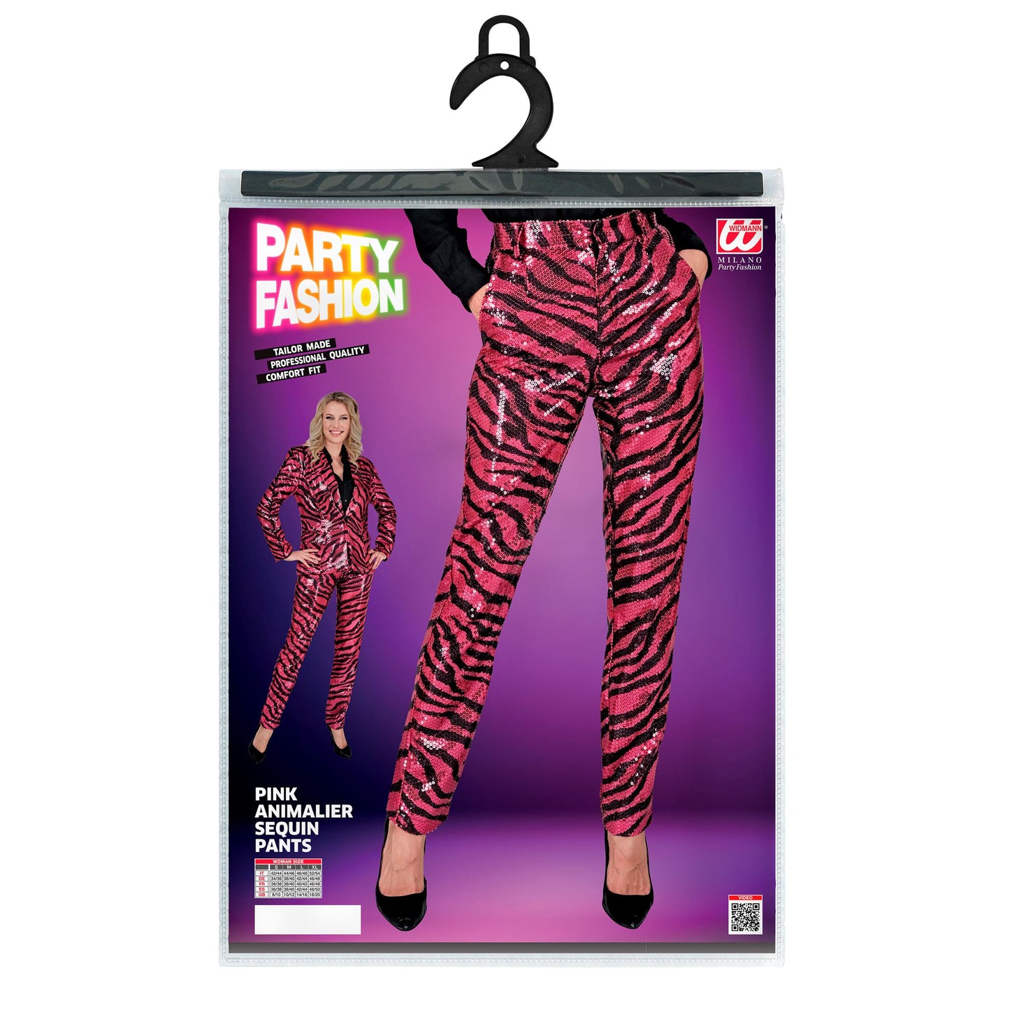"PARTY FASHION HOSE" (Paillettenhose in Zebramuster pink) – Ansicht 5