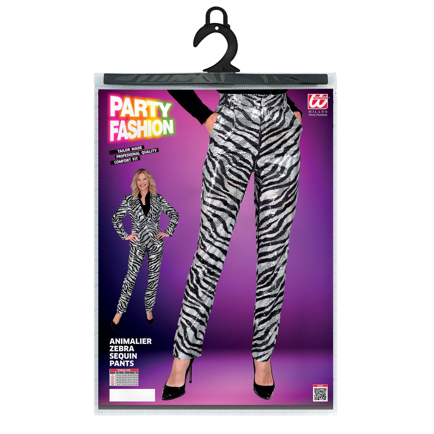 "PARTY FASHION HOSE" (Paillettenhose in Zebramuster) – Ansicht 5