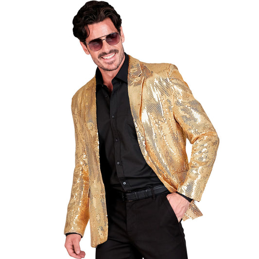 "PARTY FASHION JACKETT" (Pailletten Jackett gold) – Vorderansicht