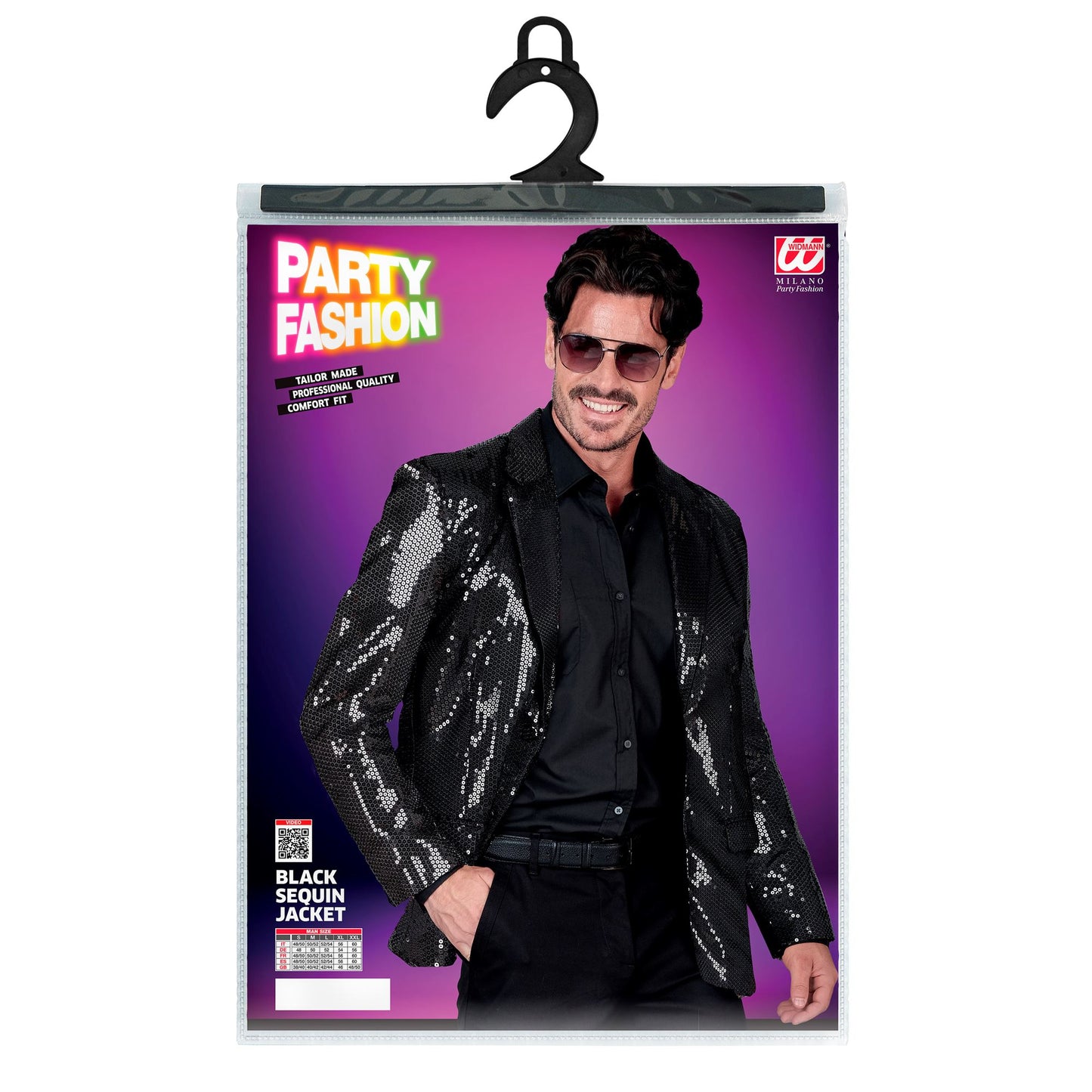 "PARTY FASHION JACKETT" (Pailletten Jackett schwarz) – Ansicht 4