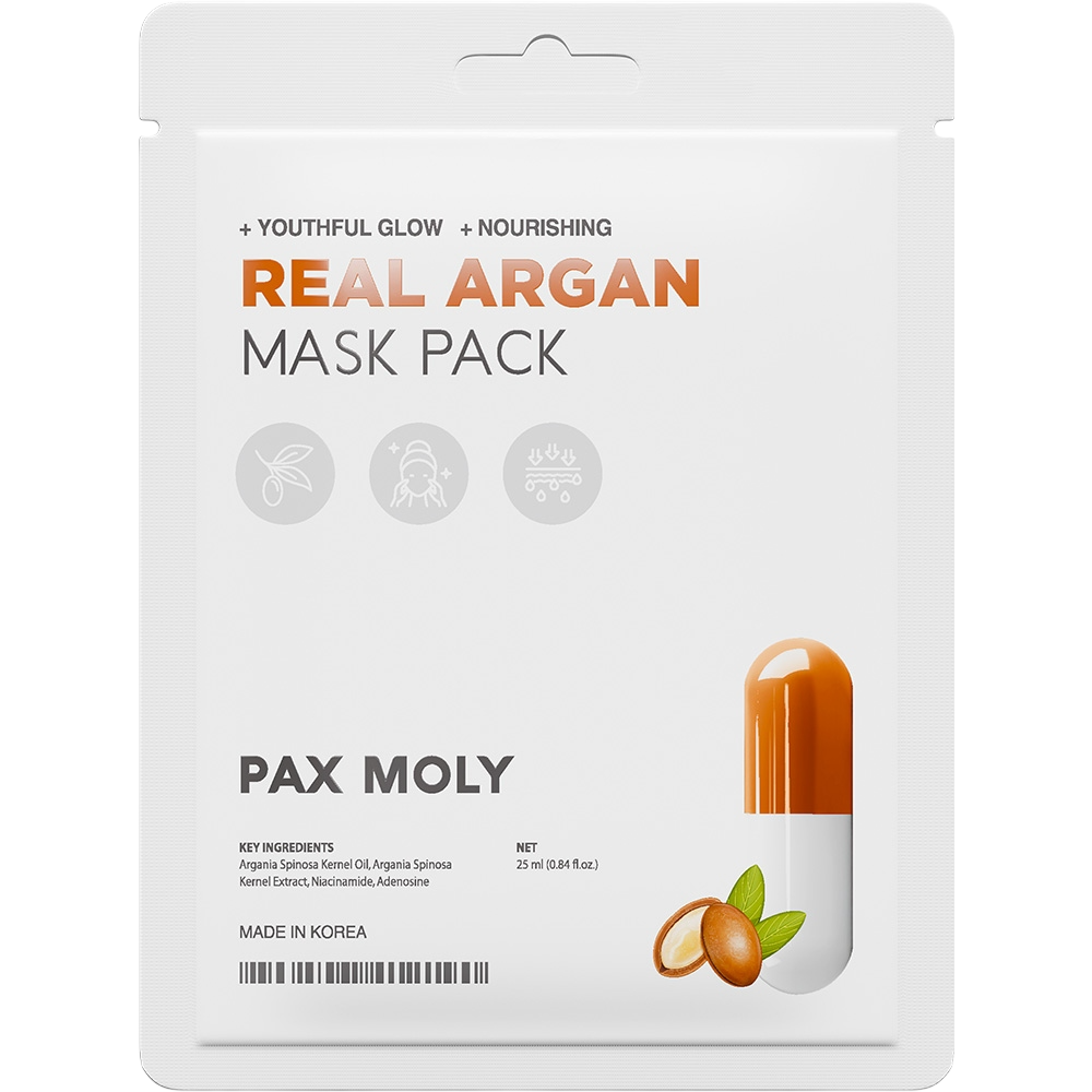 PaxMoly, Real Argan, Hydrating & Moisturising, Gesichtsmaske, Gesicht, Tag & Nacht, 25 ml
