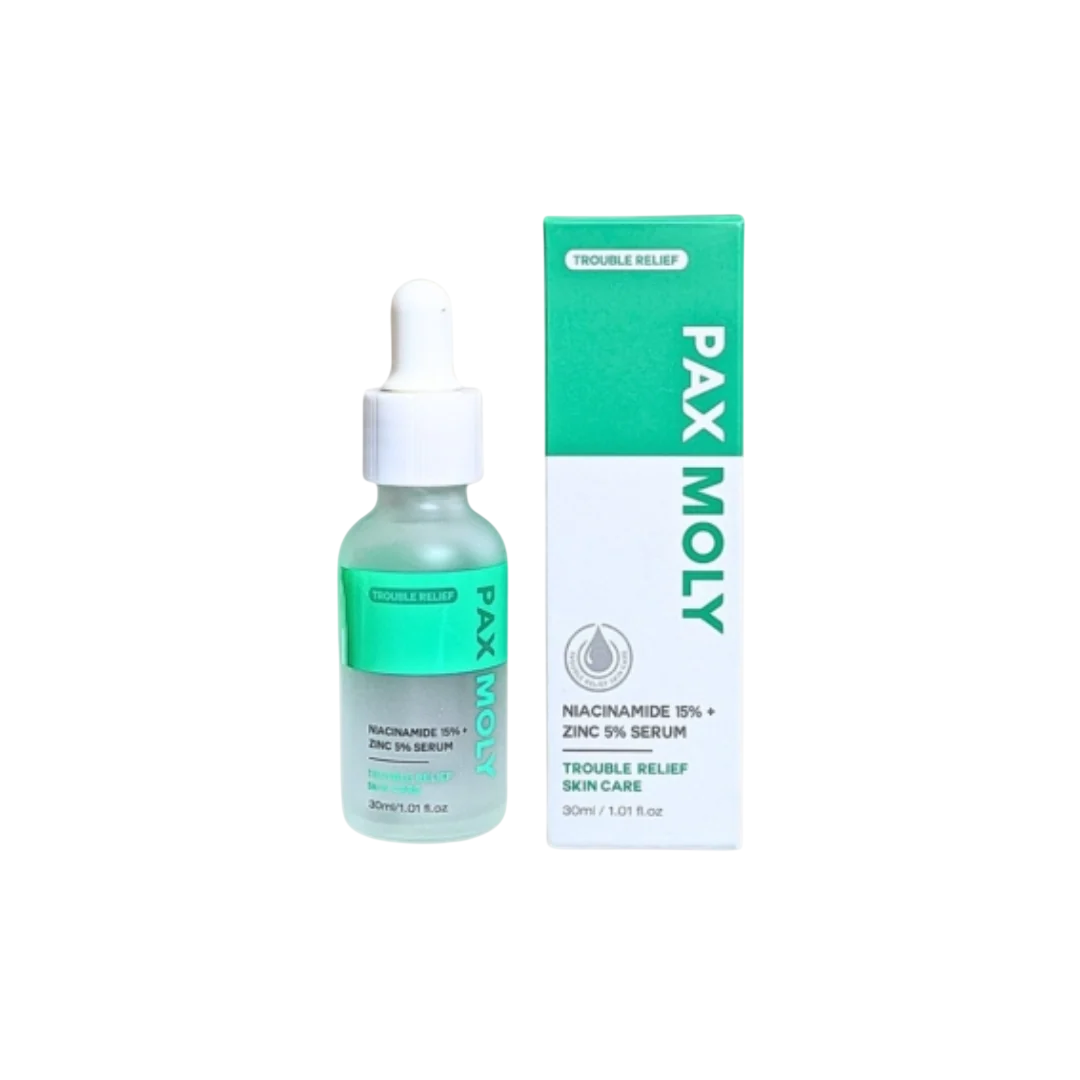 PaxMoly, Trouble Relief, Niacinamide 15% + Zinc 5%, Brightening & Purifying, Tag & Nacht, Serum, Für das Gesicht, 30 ml