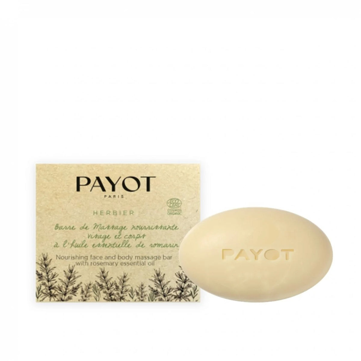 Payot, Herbier, Nährend, Massage-Seifenstück, Rosmarin ätherisches Öl, Für Gesicht & Körper, 50 g
