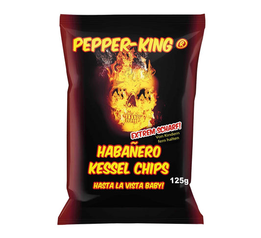 Pepper King Habañero Kessel Chips 125g handfrittierte Kartoffelchips mit feuriger Chiliwürzung