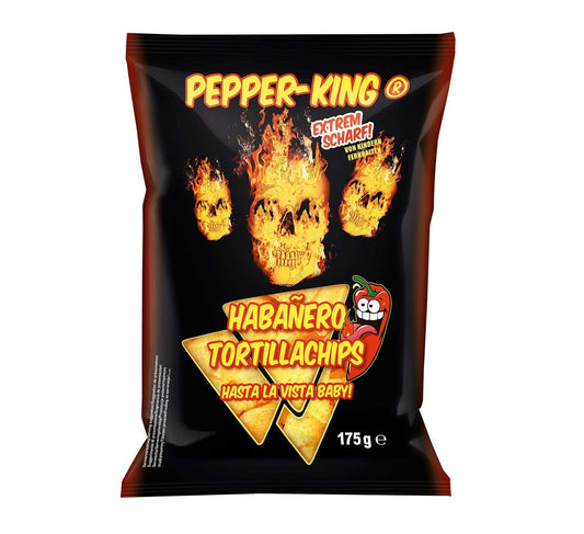 Pepper King Habañero Tortillachips 175g Mais-Chips mit Habanero Chili Geschmack