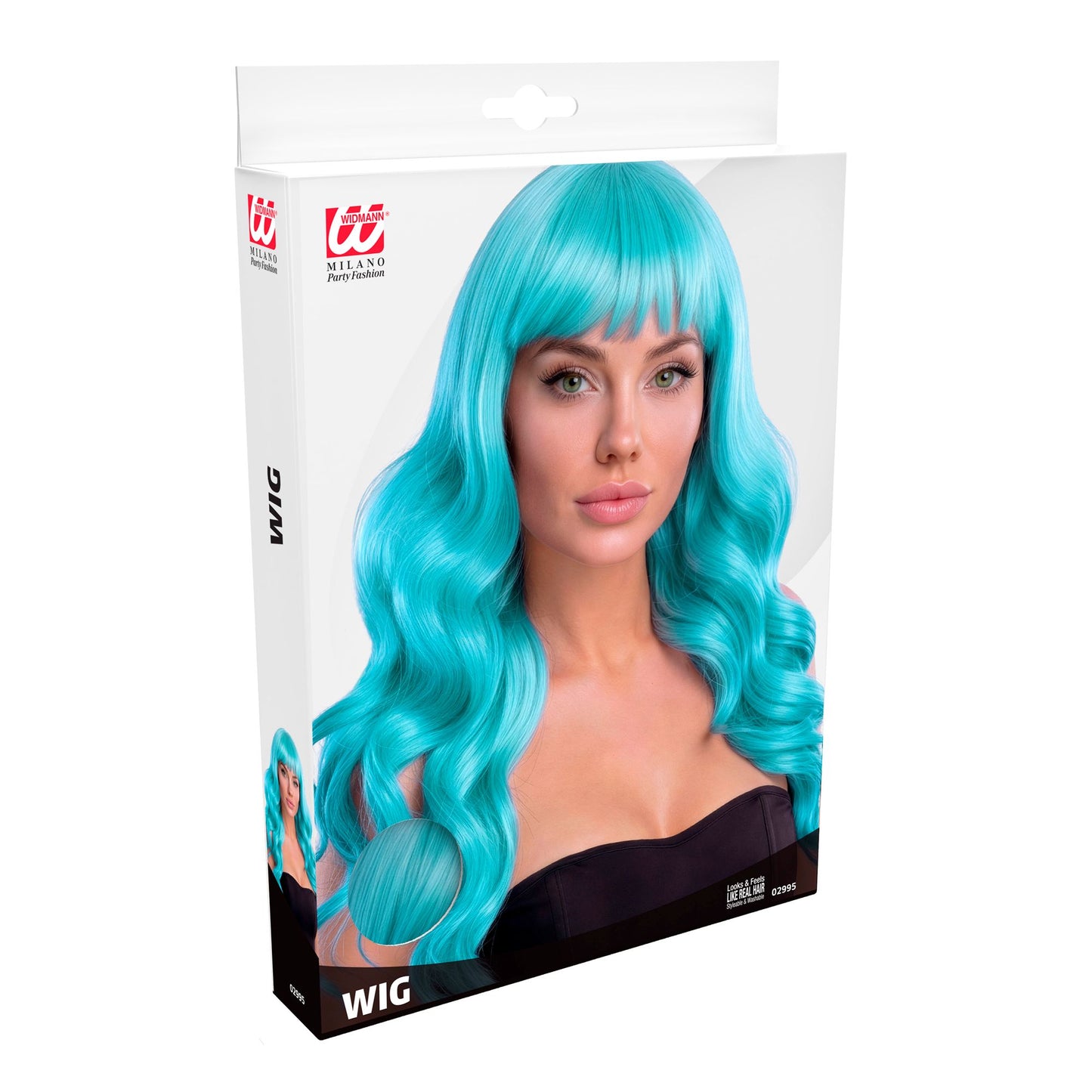 "PERÜCKE BELLA HELLBLAU" in Box – Detailansicht