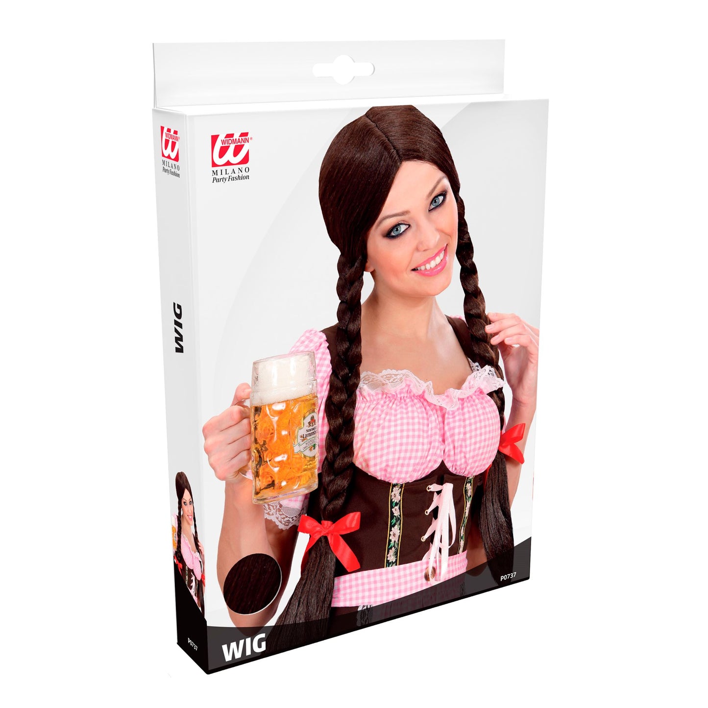 "PERÜCKE GRETEL" braun - in Box – Detailansicht