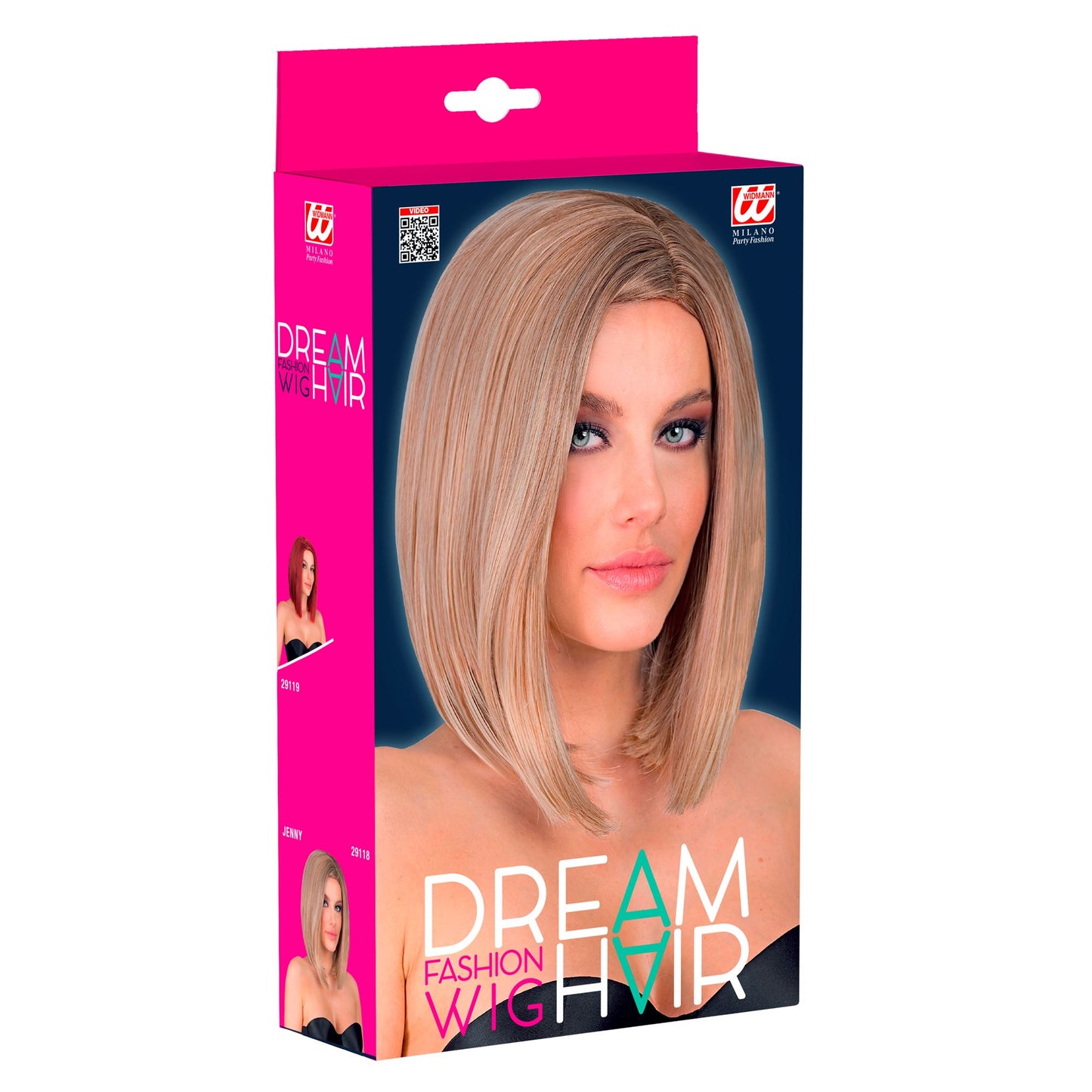 "PERÜCKE JENNY BLOND-BRAUN IN DREAM HAIR QUALITÄT" in farbiger Box – Detailansicht