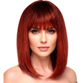 "PERÜCKE LAYLA BURGUNDY IN DREAM HAIR QUALITÄT" in farbiger Box – Vorderansicht