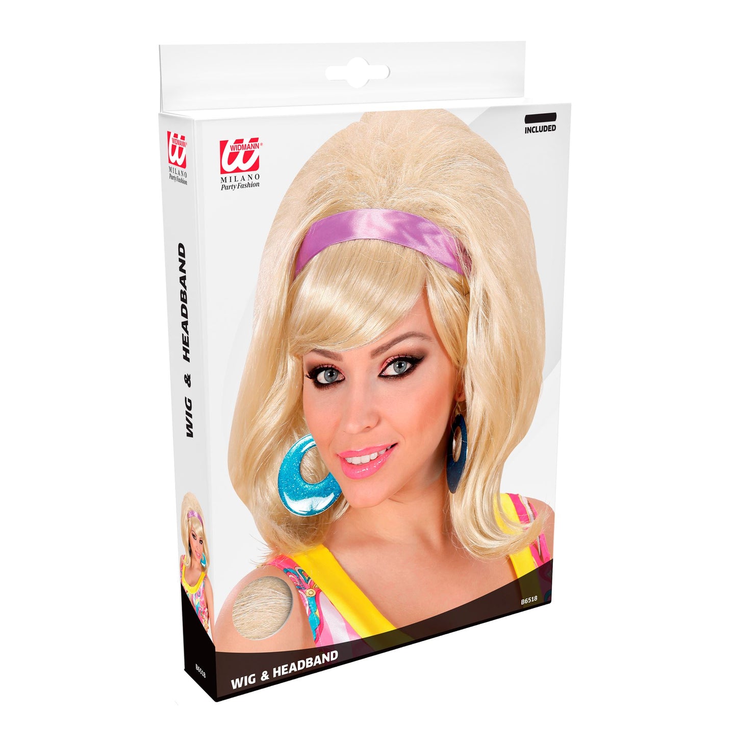 "PERÜCKE MOD 60ER JAHRE" blond - in Box – Detailansicht