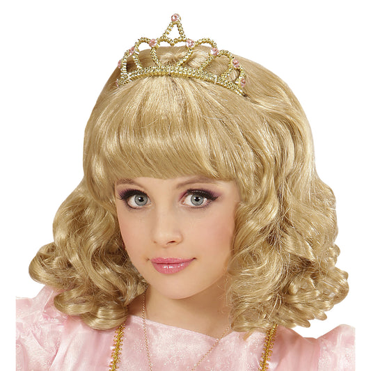 "PERÜCKE PRINZESSING BLOND MIT TIARA" in Box – Vorderansicht