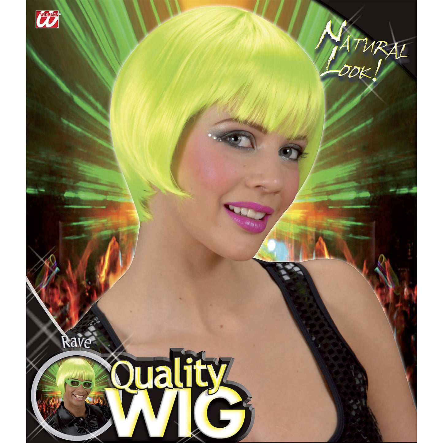 "PERÜCKE RAVE" neon grün - in Box – Ansicht 3
