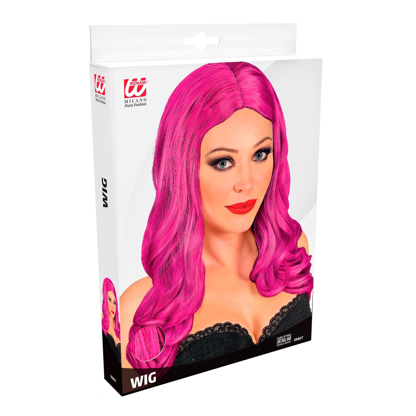 "PERÜCKE ROXY MAGENTA" in Box – Detailansicht