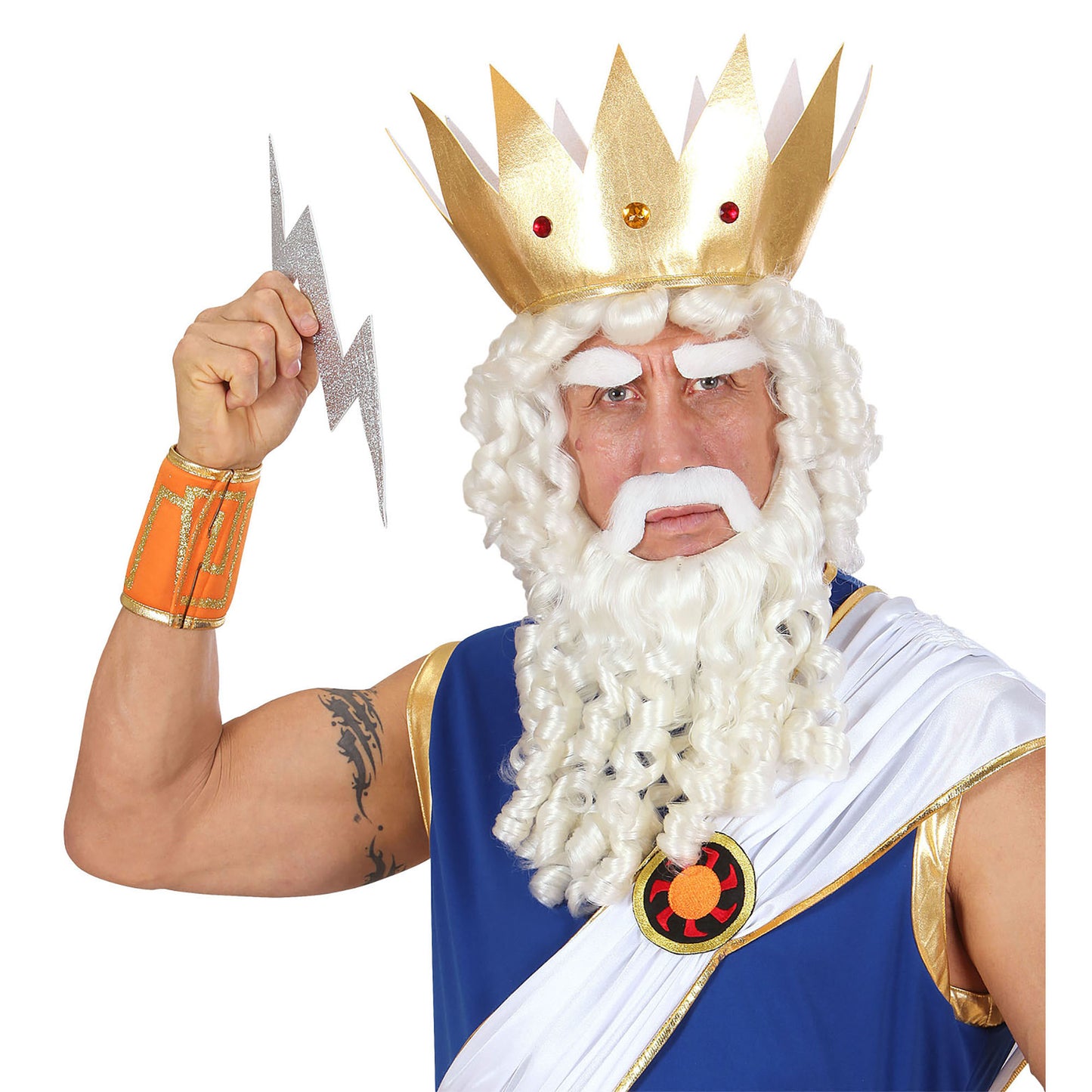 "PERÜCKE ZEUS MIT LOCKEN, BART, SCHNURRBART UND AUGENBRAUEN" in Box – Ansicht 3