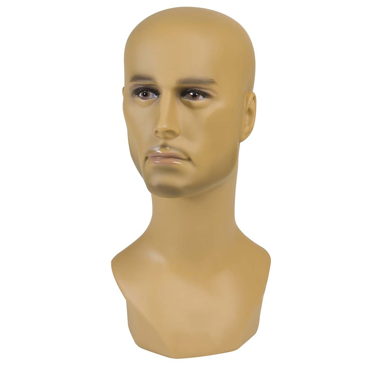 "PERÜCKENKOPF DUNKLER MAN" 40 cm – Vorderansicht