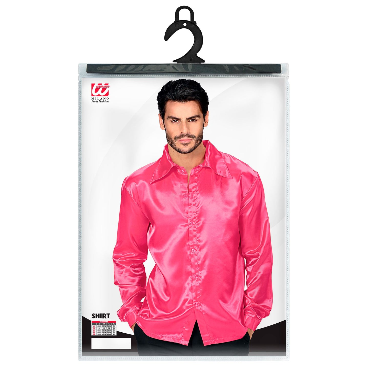 "PINK DISCOHEMD 70er JAHRE" aus Satin – Ansicht 3