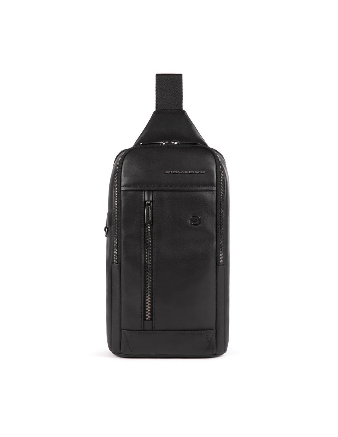 Piquadro, Monospalla, Leder, Leder-Rucksack, Schwarz, Mono-Schlinge, Für Männer, 19 x 32 x 8 cm