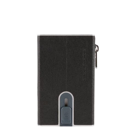 Piquadro Piquadro, Piquadro, Leder-Kartenhalter, Quadratisches Schiebesystem, PP5585B3R, Schwarz, Für Männer Regular