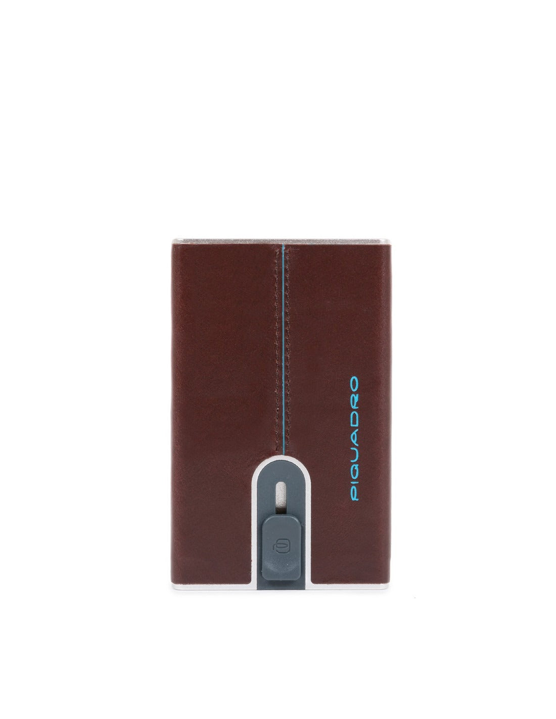 Piquadro Piquadro, Blue Square, Leder-Kartenhalter, Quadratisches Schiebesystem mit Geldklammer, PP5358B2R, Mahagoni, Für Män