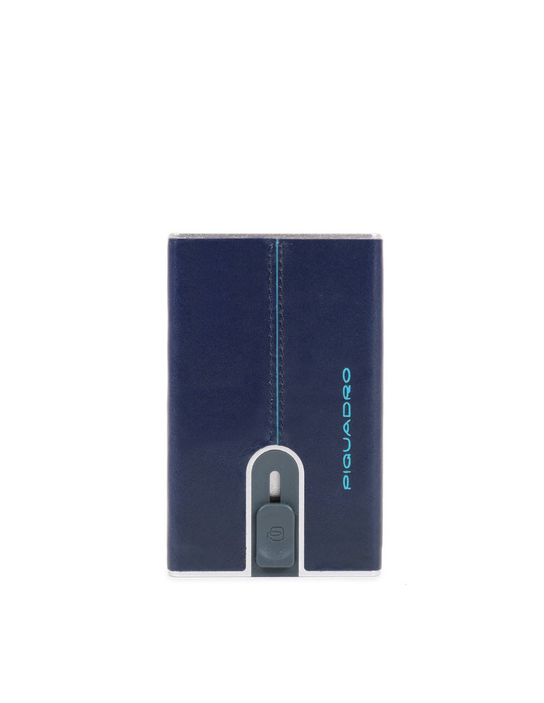 Piquadro, Blue Square, Lederbrieftasche, Quadratisches Schiebesystem mit Geldklammer, PP5358B2R-BLU2, Blau, Für Männer