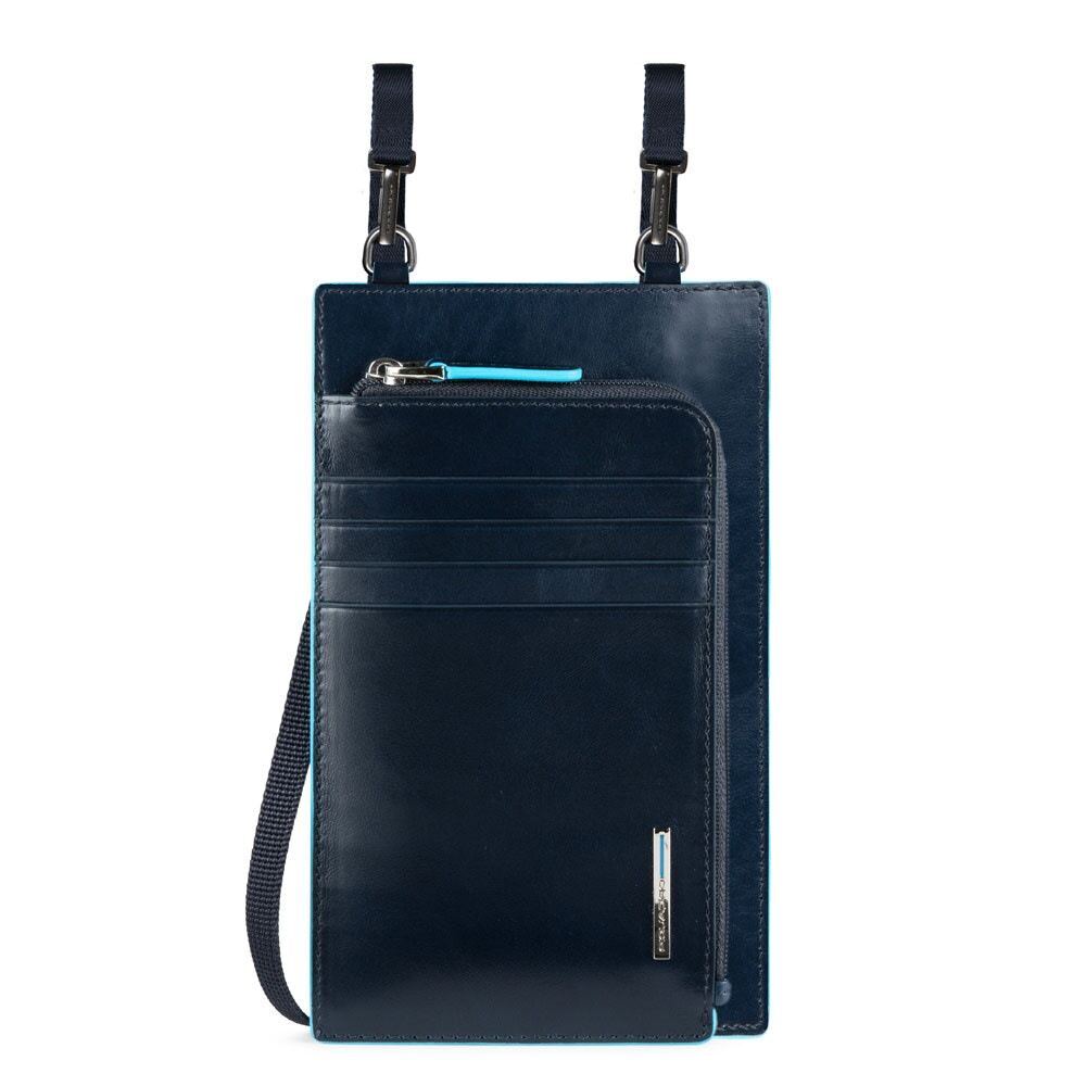 Piquadro, Tasche, Leder-Umhängetasche, Blau, 11,5 x 19 x 2 cm, Für Männer
