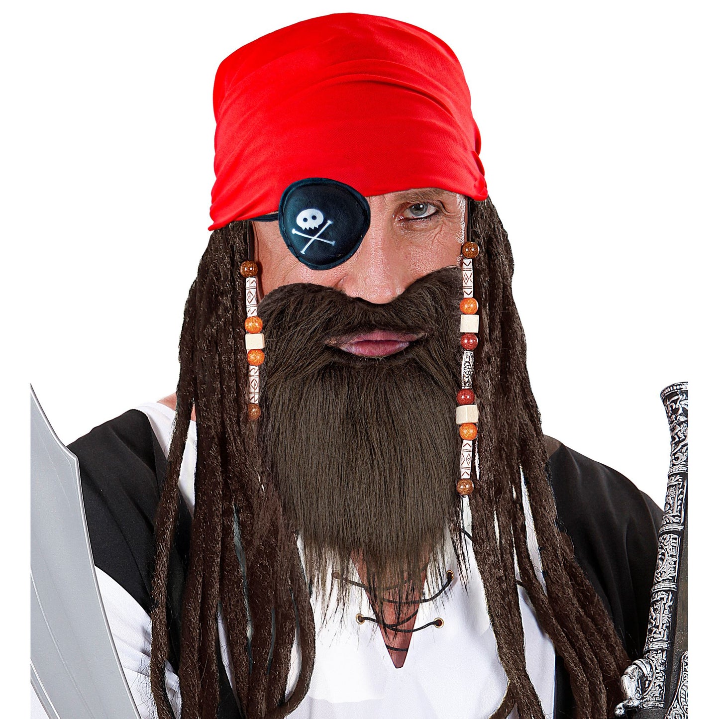 "PIRAT" Dress- Up- Set (Kopftuch, Augenklappe, Bart mit Schnurrbart) – Ansicht 3